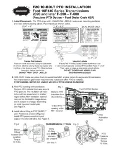 Muncie F20 10 bolt PTO installation guide