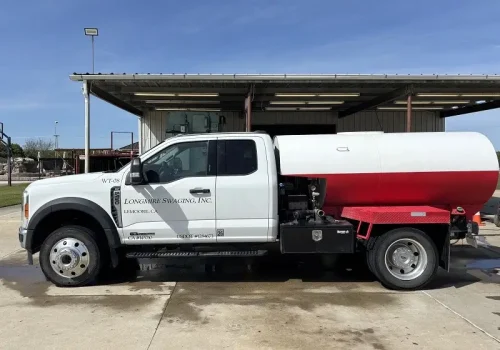 This picture is of the left side of the well casing jetter truck, used to clean well casings.